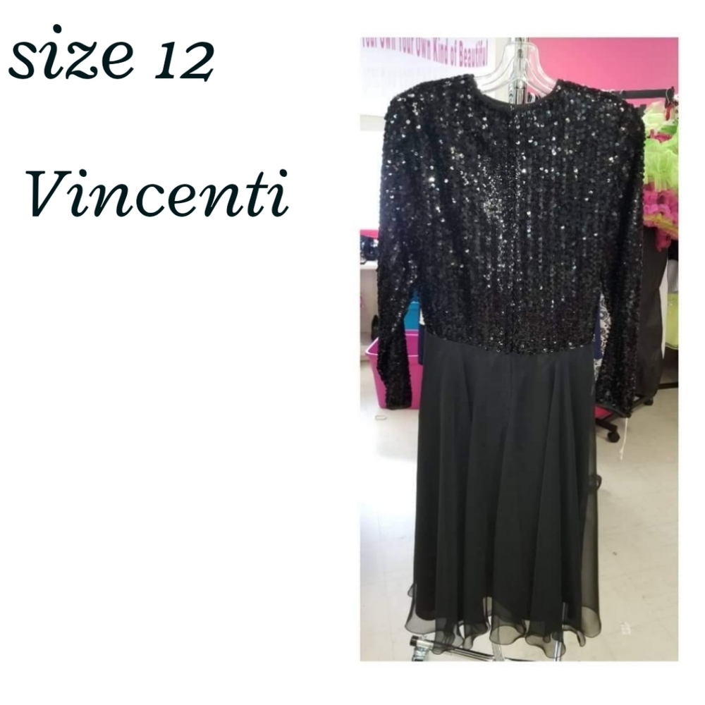 Sz 12 Vincenti sequined cocktail dress